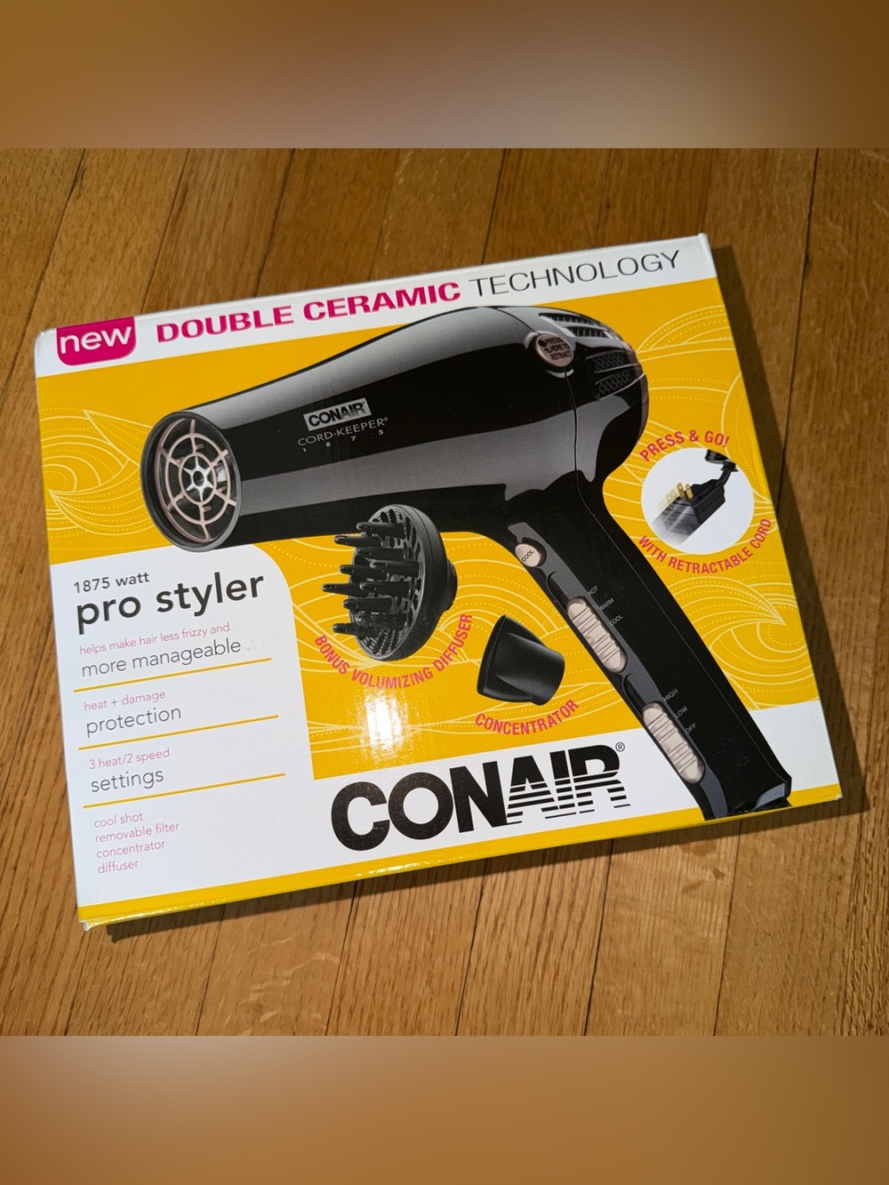 Conair Tourmaline Ceramic Styling Hair Dryer 1875w NIB Ionic Tech 225R 2009